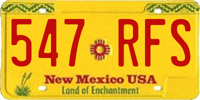 NM license plate 547RFS