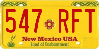 NM license plate 547RFT