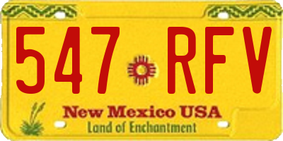 NM license plate 547RFV