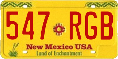 NM license plate 547RGB