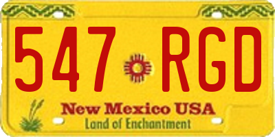 NM license plate 547RGD