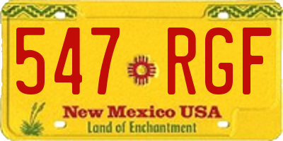 NM license plate 547RGF