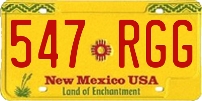 NM license plate 547RGG