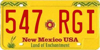 NM license plate 547RGI