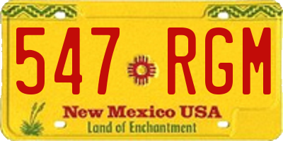 NM license plate 547RGM