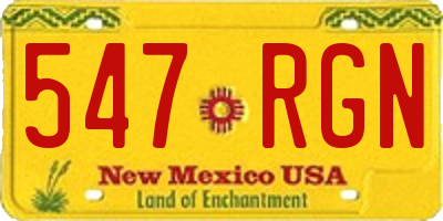 NM license plate 547RGN