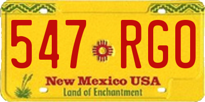 NM license plate 547RGO