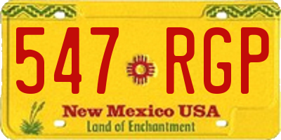 NM license plate 547RGP