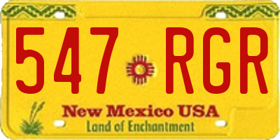 NM license plate 547RGR