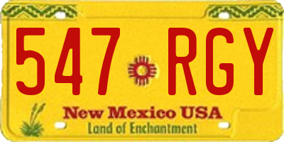 NM license plate 547RGY