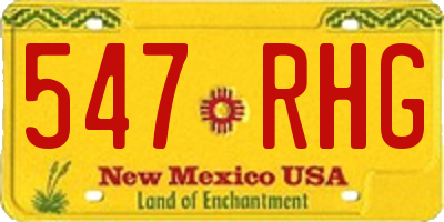 NM license plate 547RHG
