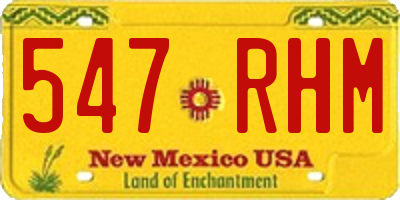 NM license plate 547RHM