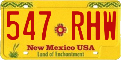 NM license plate 547RHW