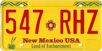 NM license plate 547RHZ
