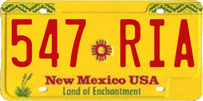 NM license plate 547RIA