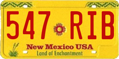 NM license plate 547RIB