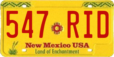 NM license plate 547RID
