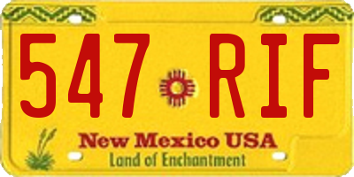 NM license plate 547RIF