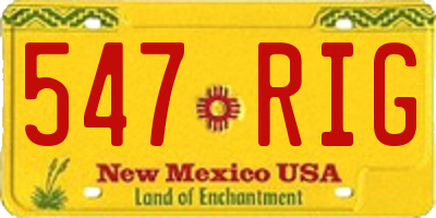NM license plate 547RIG