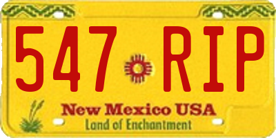 NM license plate 547RIP