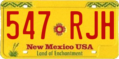 NM license plate 547RJH