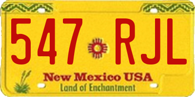 NM license plate 547RJL