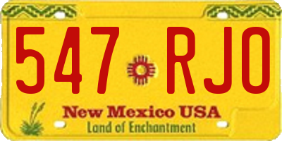 NM license plate 547RJO