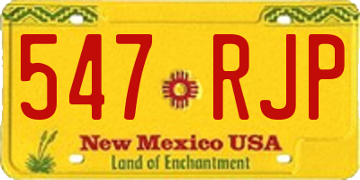 NM license plate 547RJP