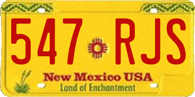 NM license plate 547RJS
