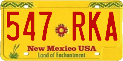 NM license plate 547RKA