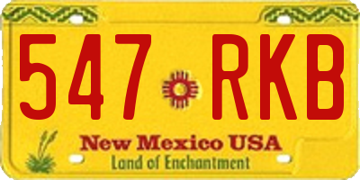 NM license plate 547RKB
