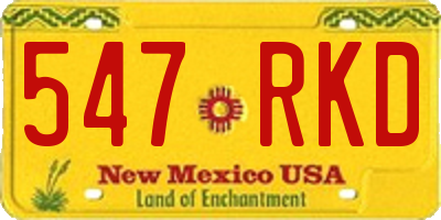 NM license plate 547RKD
