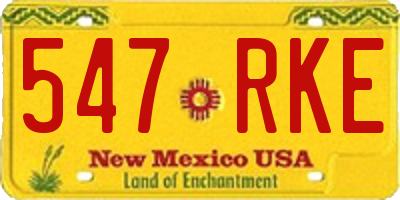 NM license plate 547RKE