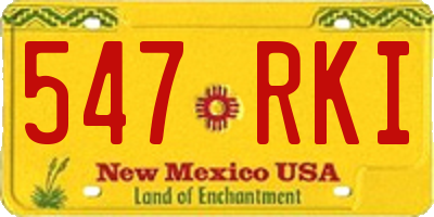 NM license plate 547RKI