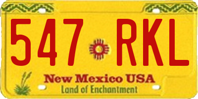 NM license plate 547RKL
