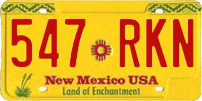 NM license plate 547RKN