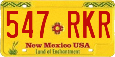 NM license plate 547RKR