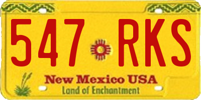 NM license plate 547RKS