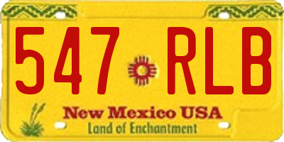 NM license plate 547RLB