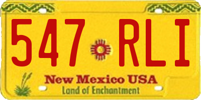 NM license plate 547RLI