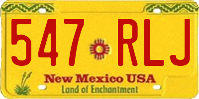 NM license plate 547RLJ
