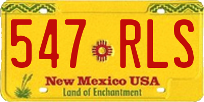 NM license plate 547RLS