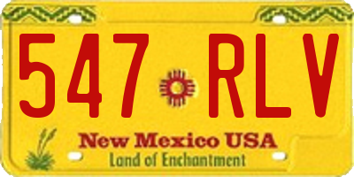 NM license plate 547RLV