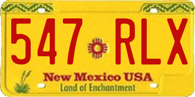 NM license plate 547RLX