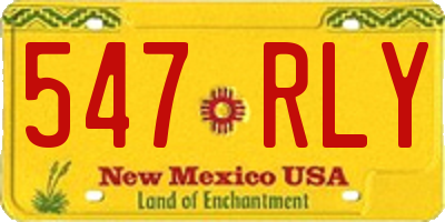 NM license plate 547RLY