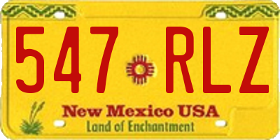 NM license plate 547RLZ
