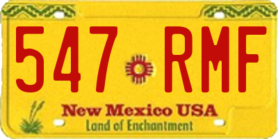 NM license plate 547RMF
