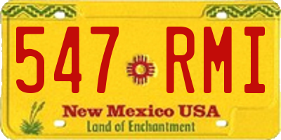 NM license plate 547RMI