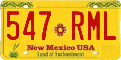 NM license plate 547RML