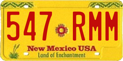 NM license plate 547RMM
